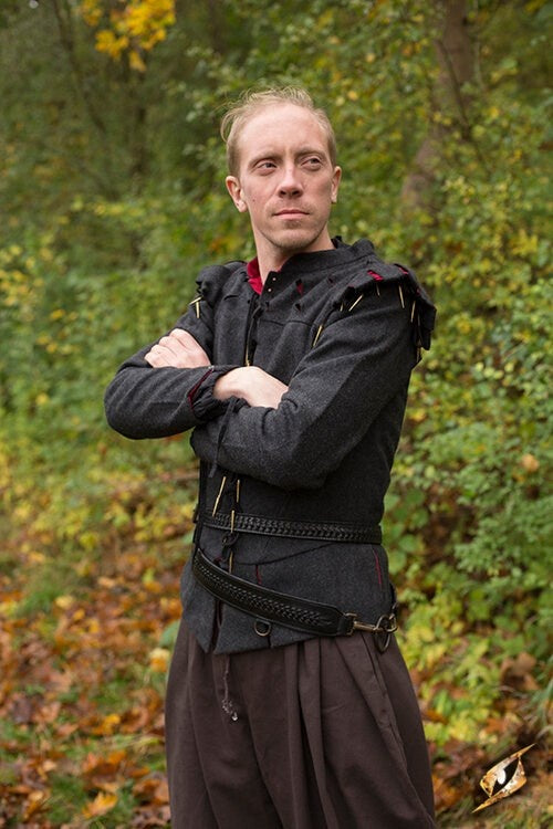 Ceinture d’épée tressée, noire