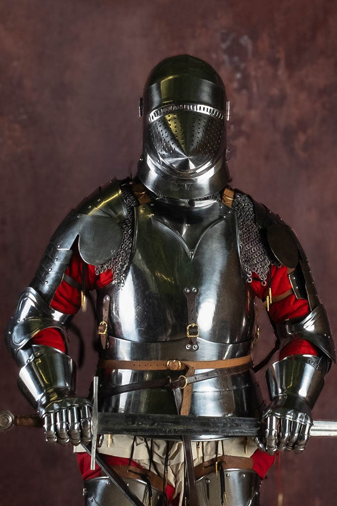 Grande bacinetto con muso di cane, 1420, 2 mm (battle-ready)