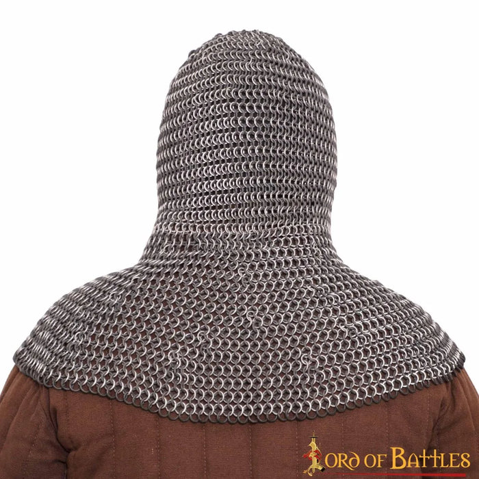 Ringbrynje coif, aluminium og gummi, 10 mm