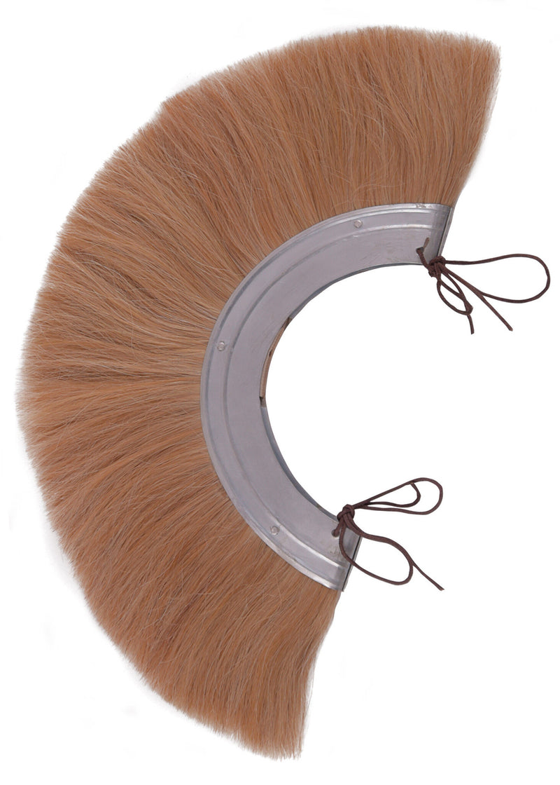 Cresta de casco romano, blanca, base metálica