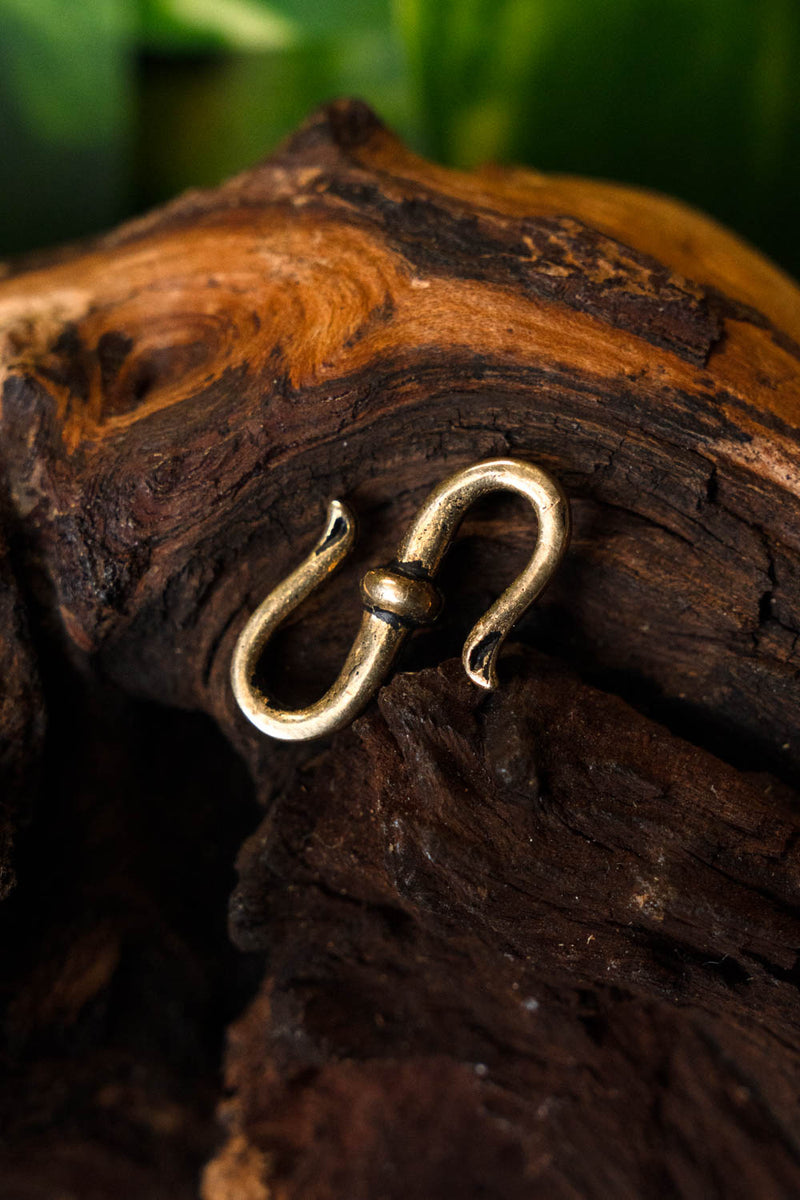 Schmuckhaken, 2 x 1 cm, Bronze