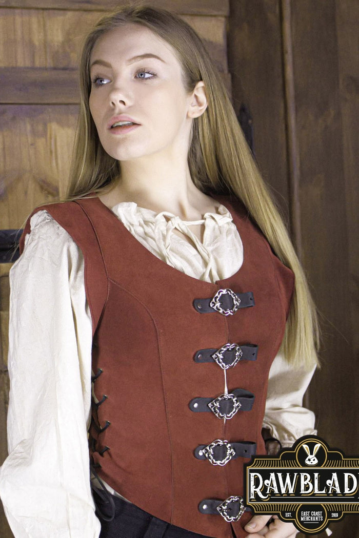 Leather bodice Julienne, red