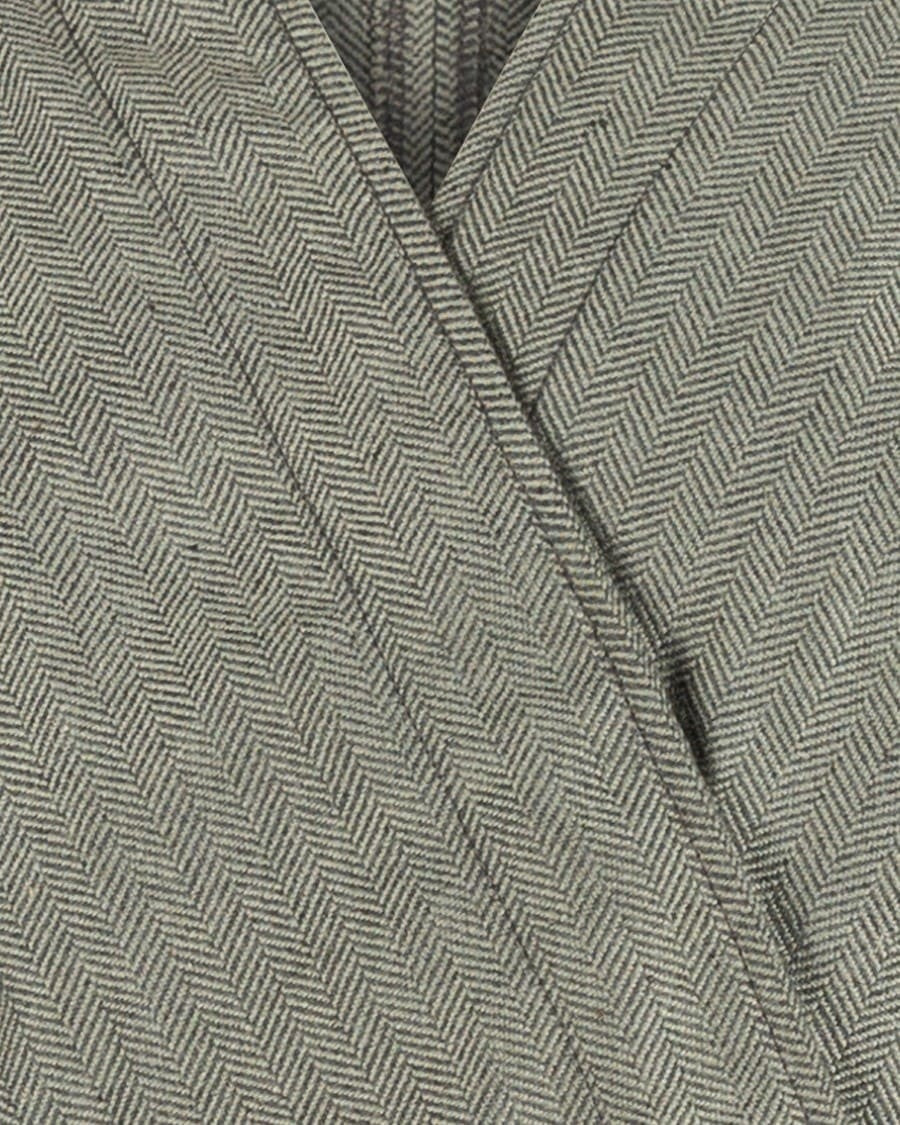 Caftano vichingo, grigio, misto lana a motivo spigato