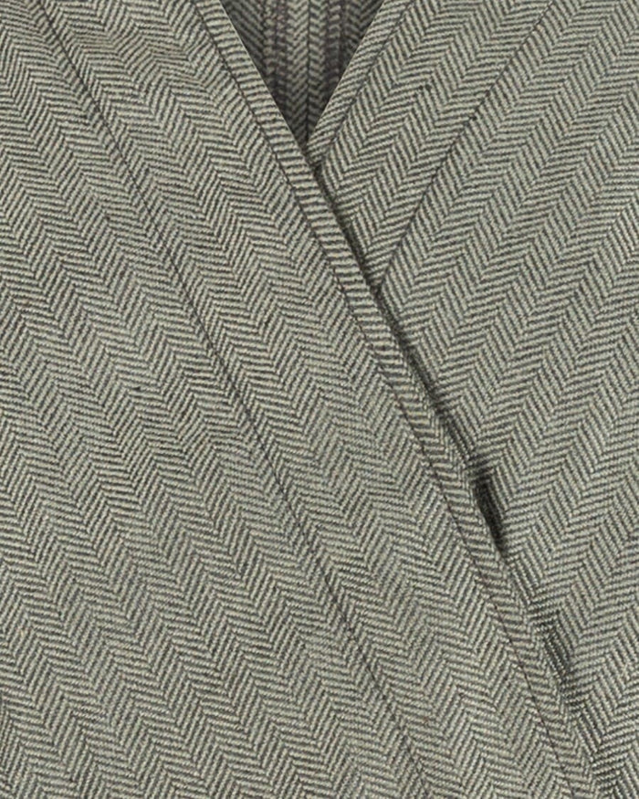 Caftano vichingo, grigio, misto lana a motivo spigato