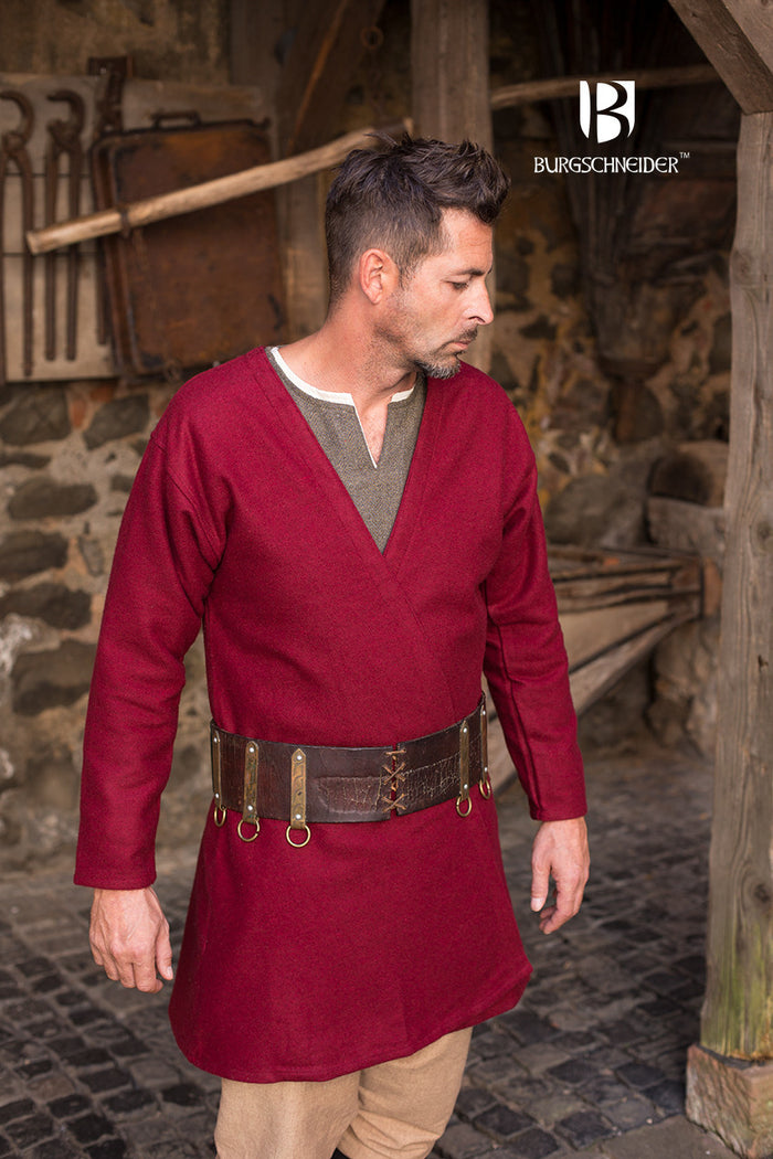 Vikinški kaftan Loki (crvena), mješavina vune