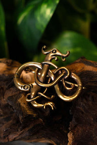 Dragon brooch Urnesstyle, brass