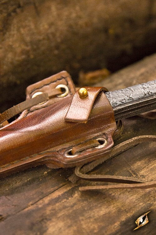 LARP lönnmördarkniv, med hållare, brun