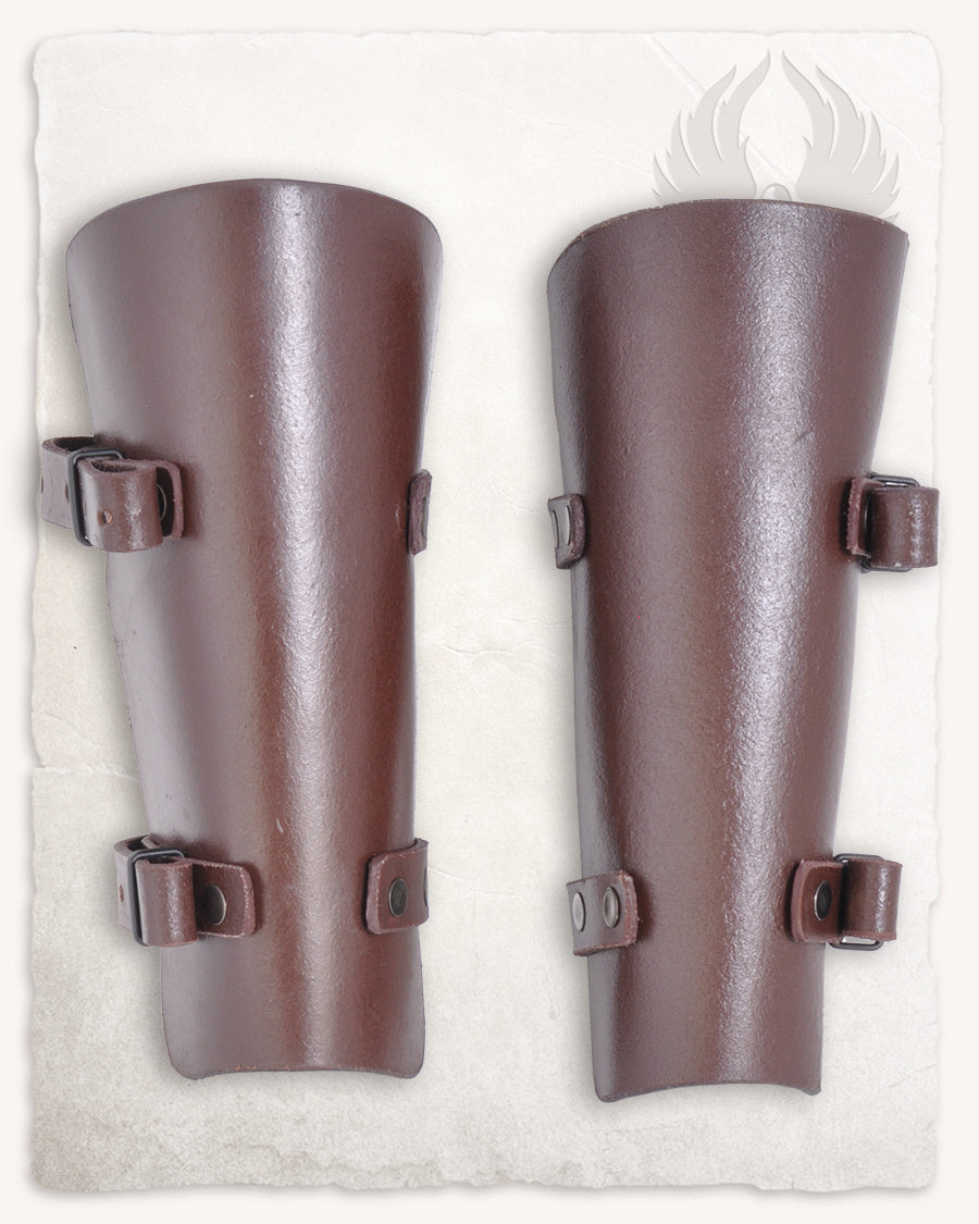 Felix läderbracers, underarmskydd, brun