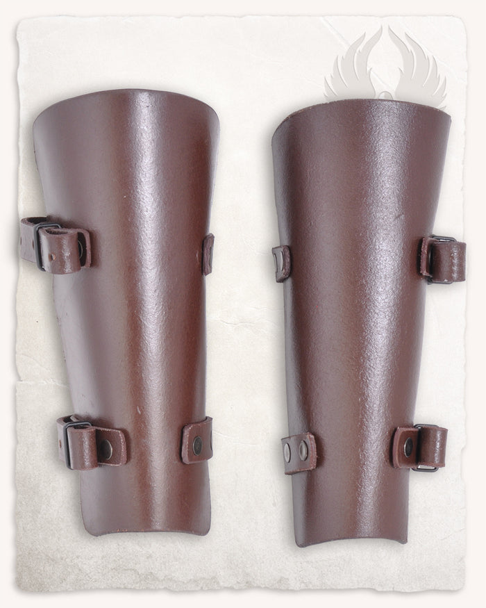 Felix läderbracers, underarmskydd, brun