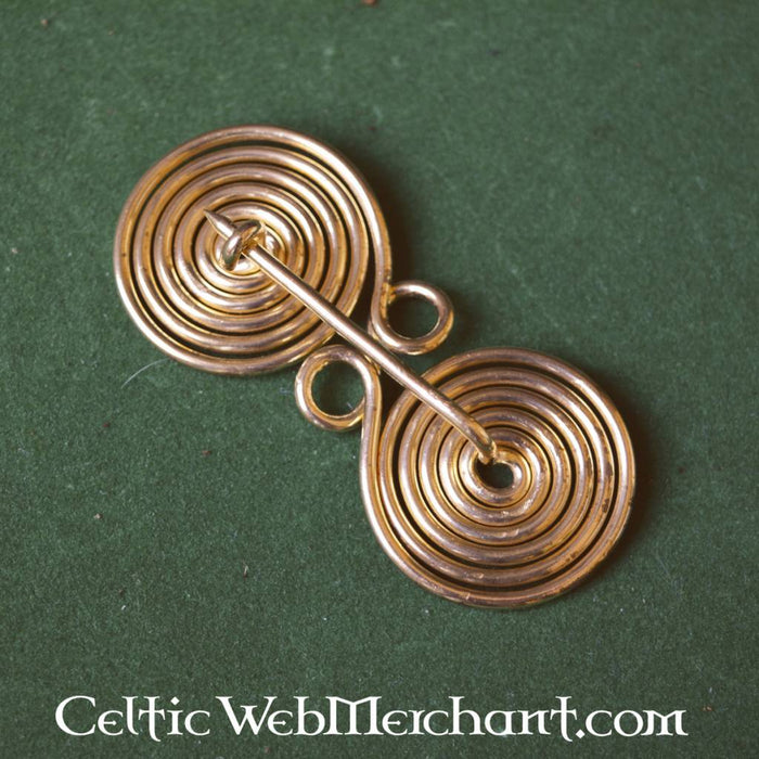 Spiral shaped spectacle fibula, brass