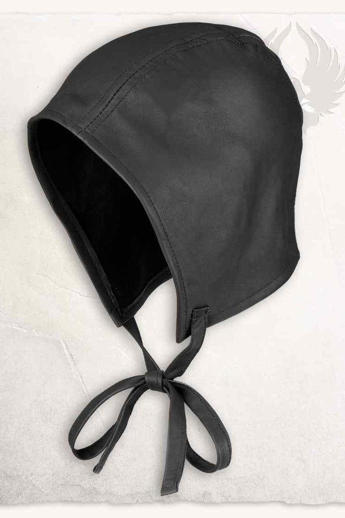 Capucha Martinus de cuero, negra