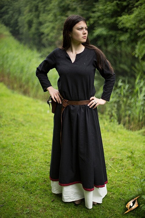 Cote, mittelalterliches Kleid, schwarz dunkelrot