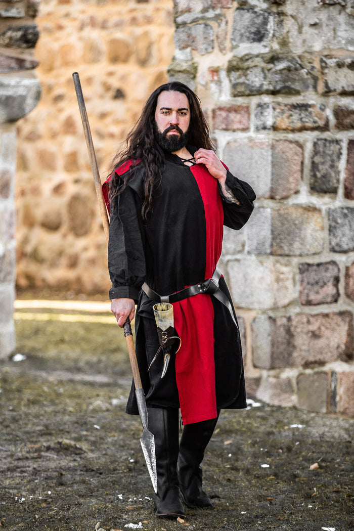 Sobrevestido a cuadros, negro-rojo