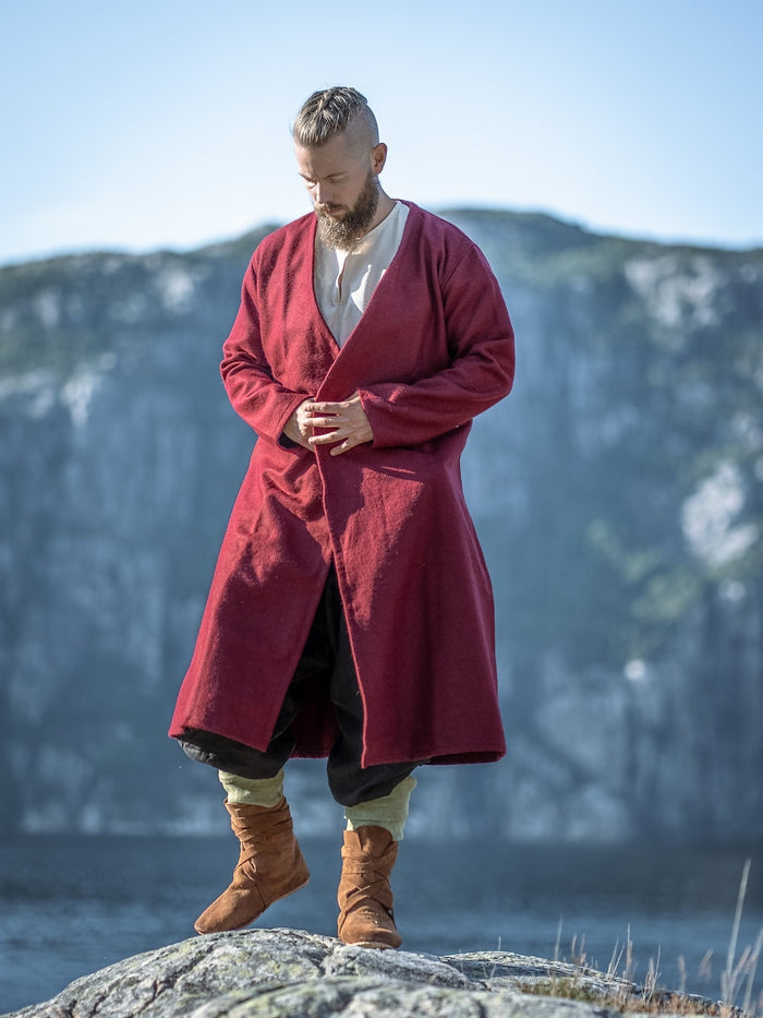 Kaftan Gustav, czerwony, mieszanka wełny