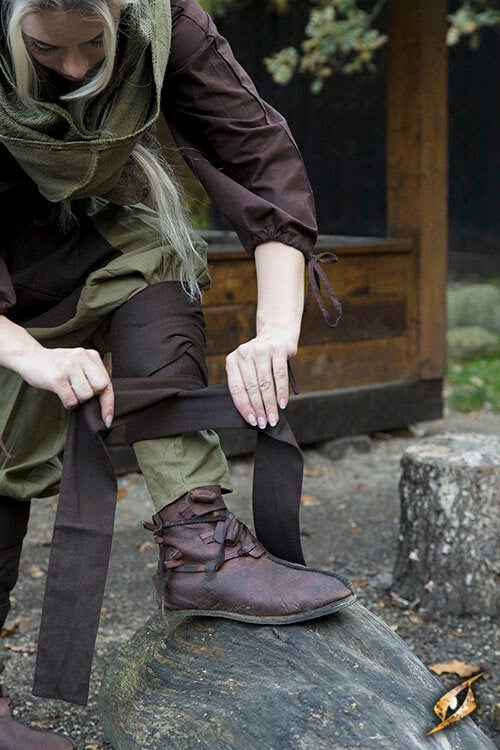 Spodnie renesansowe Raphael, brązowo-zielone