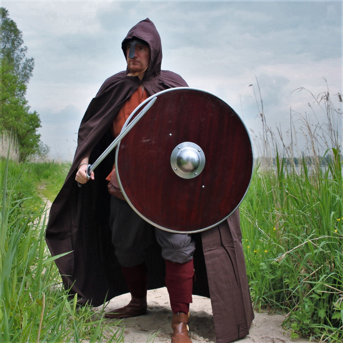 Bomullsmantel, mörkbrun