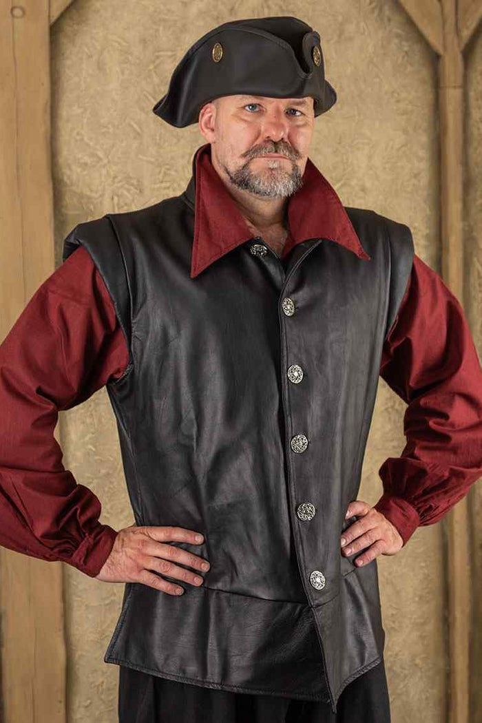 Leren vest Tilly, 16e - 17e eeuws, zwart