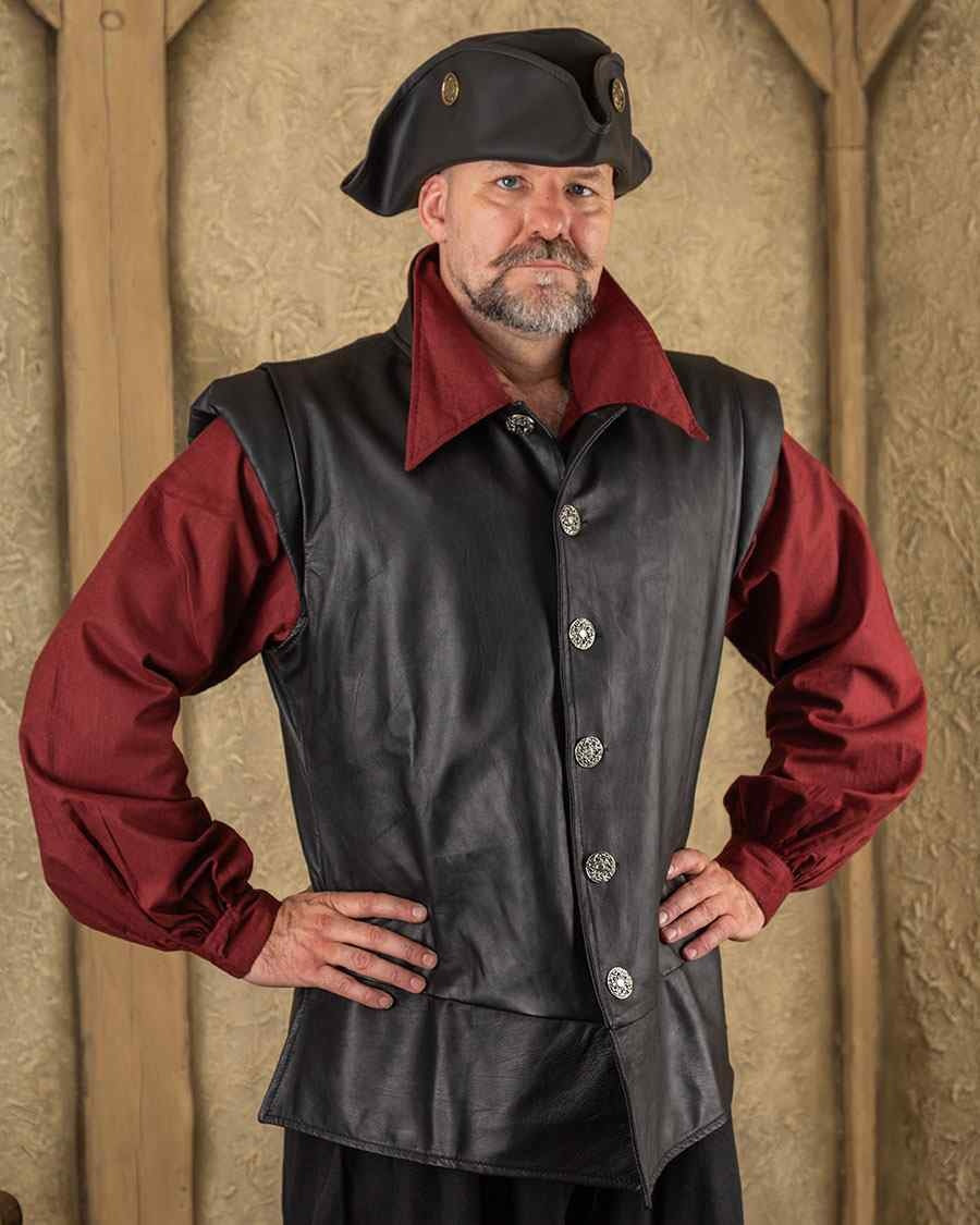 Leren vest Tilly, 16e - 17e eeuws, zwart