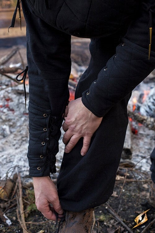 Schwarze Gambeson Unterarmschützer, Paar