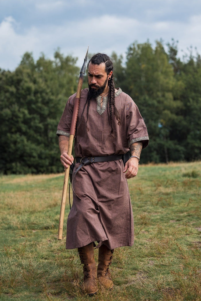 Keltische tuniek, korte mouwen, lichtbruin