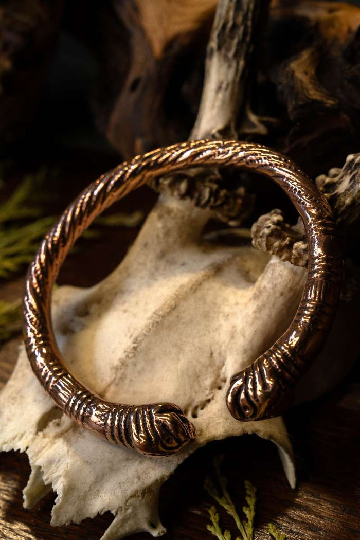 Bracelet viking Midgardsormr, en bronze