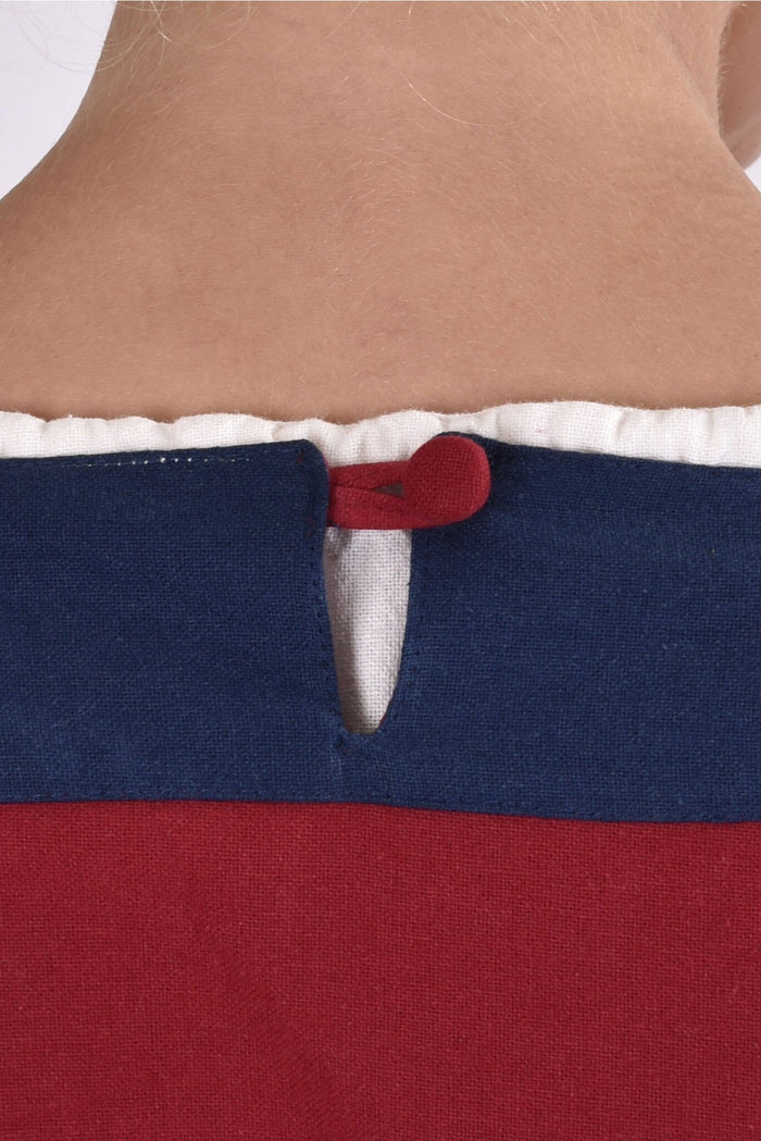 (Early) medieval dress Clotild, red-blue