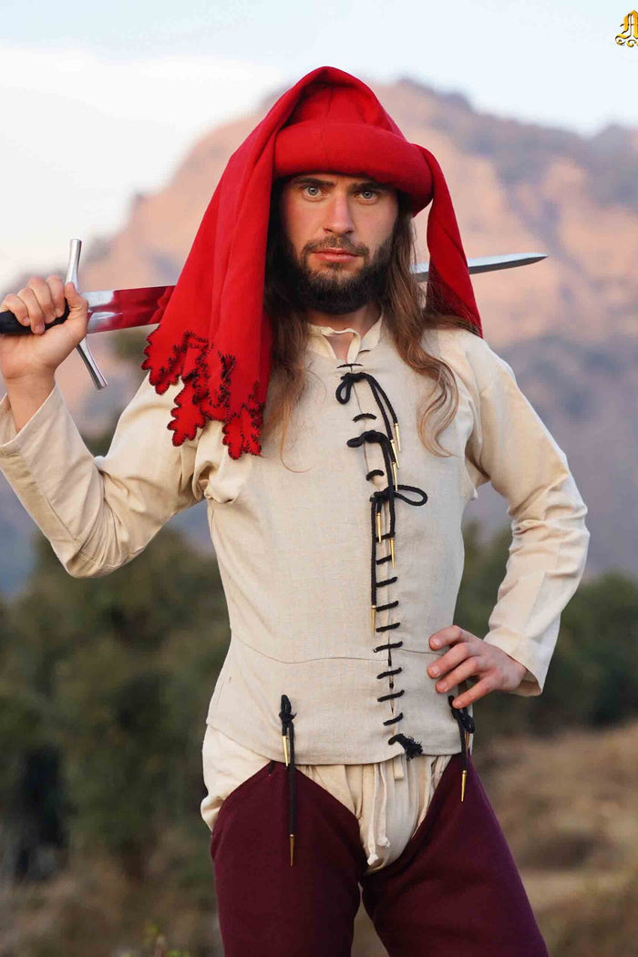 Pourpoint du 14ème-15ème siècle, laine, naturel