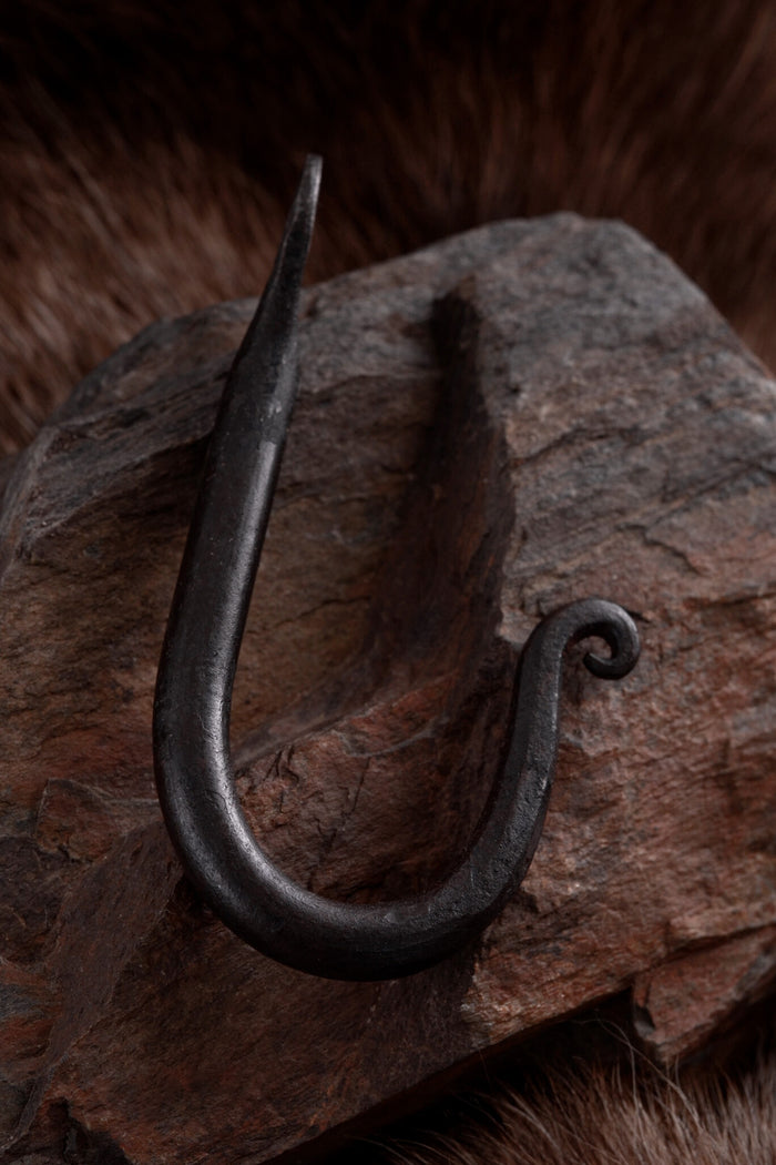 Hand-forged steel wall hook