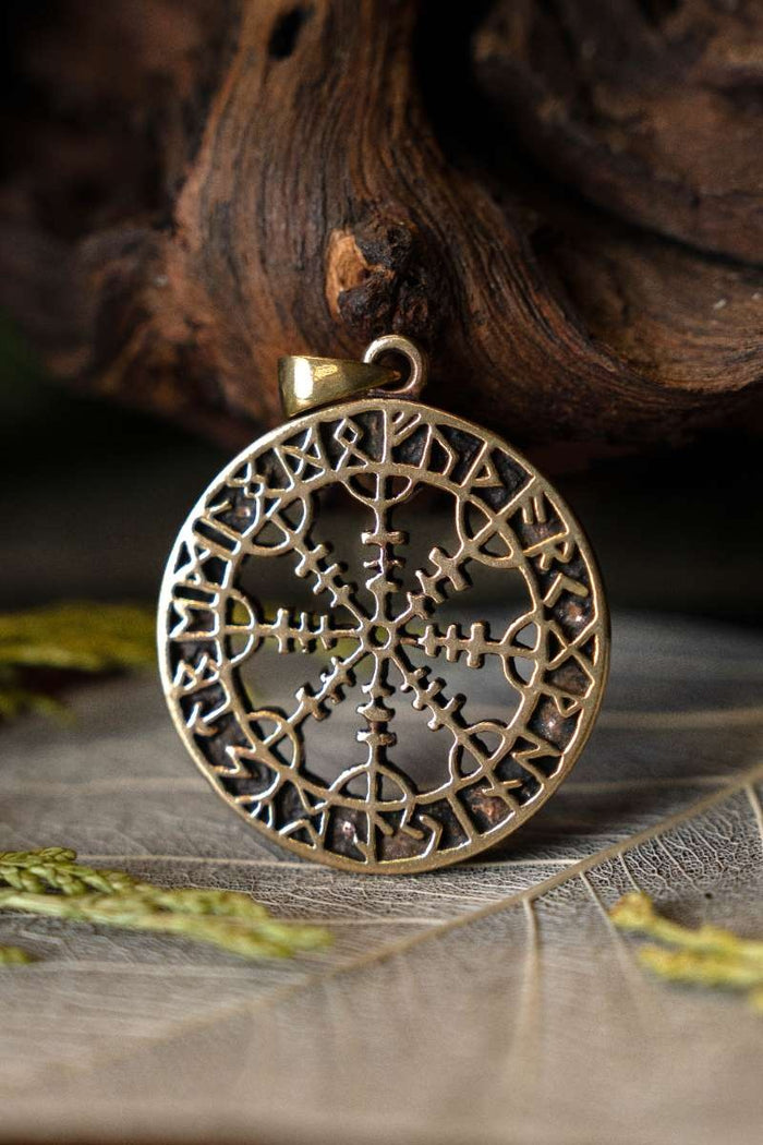 Pendentif viking Ægishjálmur, en bronze