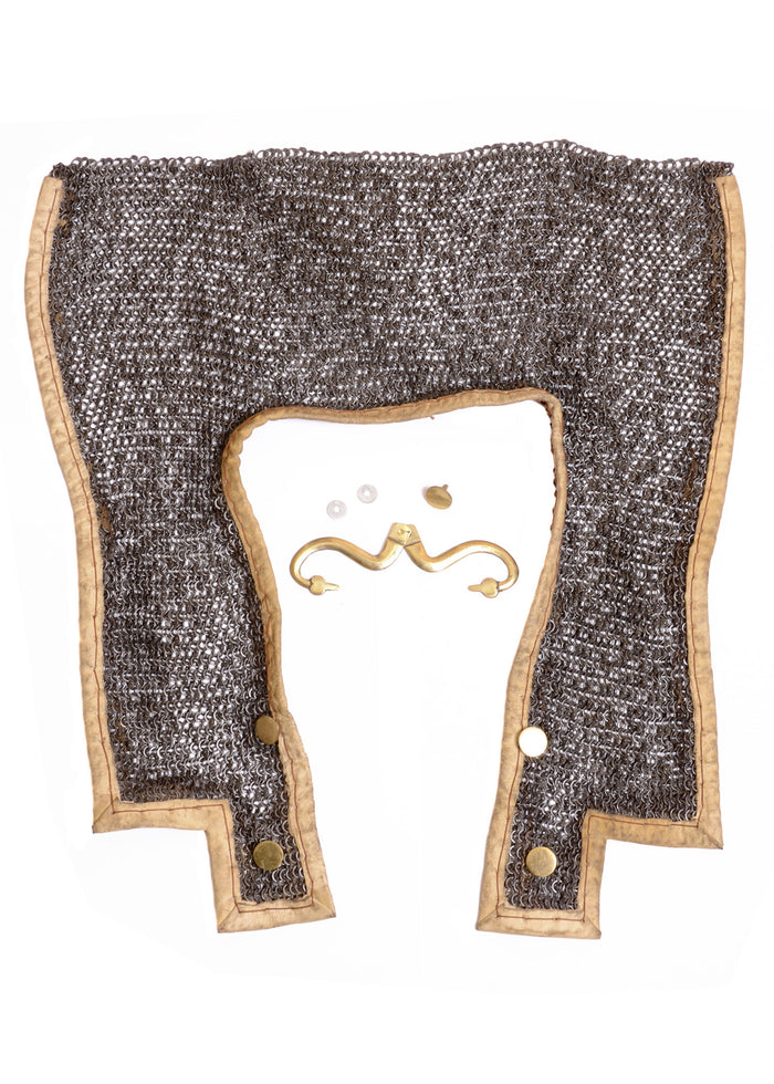 Ringbrynje-skulderstykke til lorica hamata, runde ringe med runde klinknagler, 6 mm