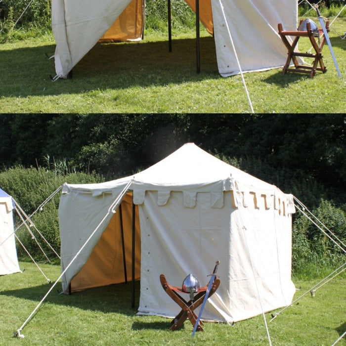 Middeleeuwse tent Herold 4 x 4 m, naturel, 425 gsm
