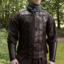 Leather medieval brigandine, brown