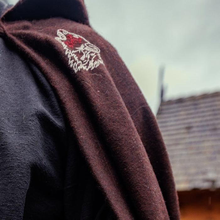 Vikingkappe Fenrir, ullblanding, brun