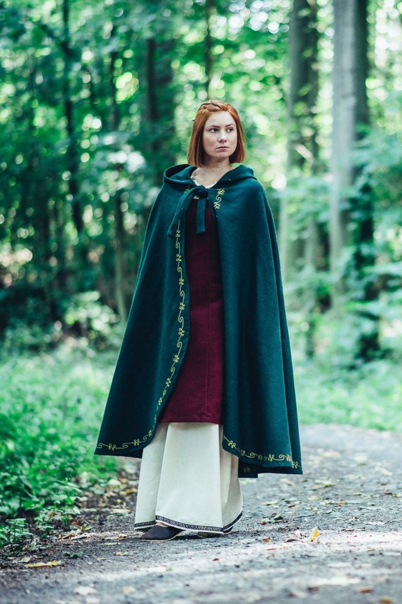 Manteau Ceridwen, vert, mélange de laine