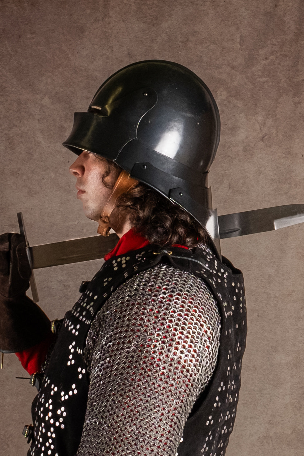 15. århundredes sallet, sort, 1,6 mm