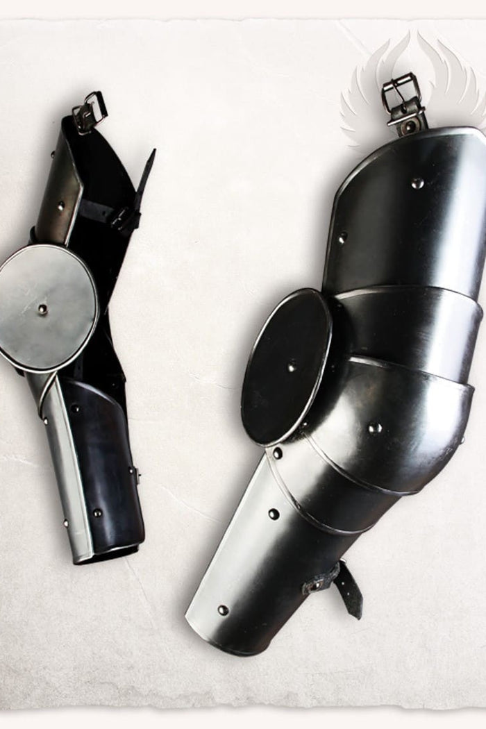 Vambraces Gustav, armpantser, zwart, 1.2 mm