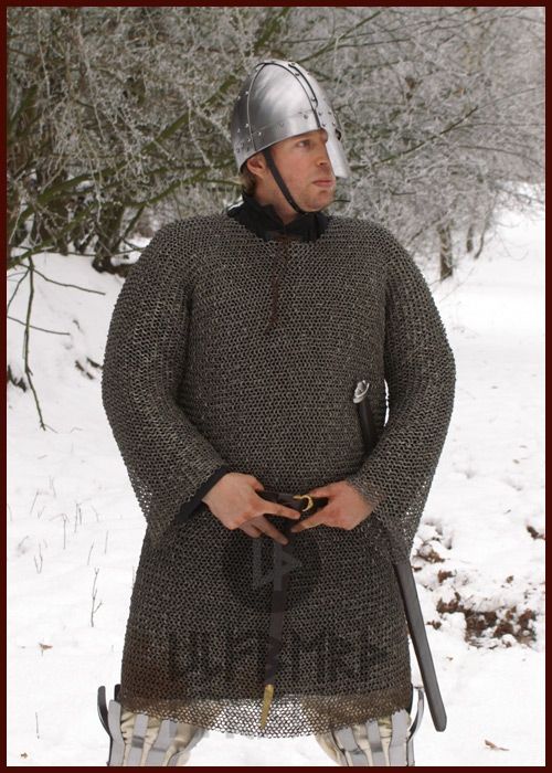 Hauberk, mixed, flat rings, round rivets, 6 mm