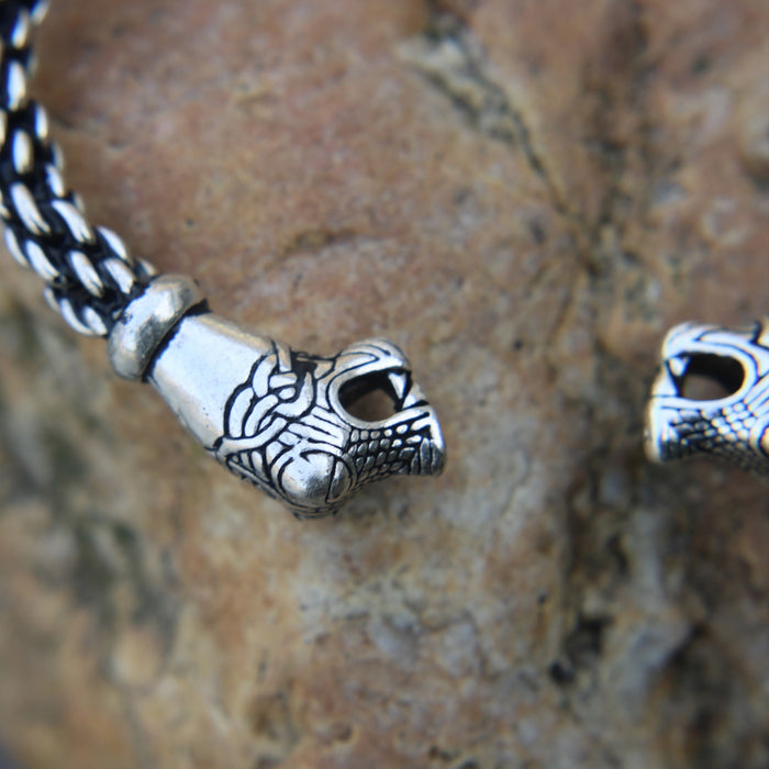 Bracelet viking d’Oseberg taille L, en bronze argenté