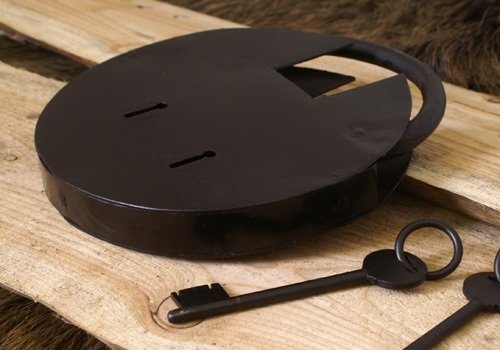 Lucchetto storico rotondo con due chiavi