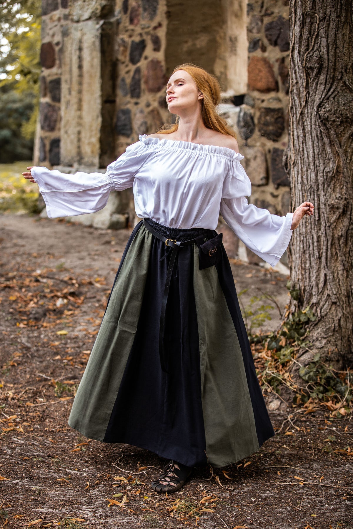 Skirt Inge, black-green