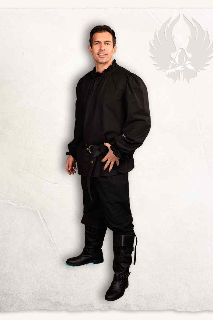 Piratenhemd Bastian, zwart