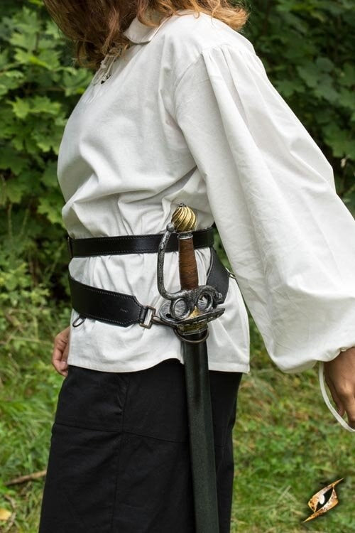 Two-part sword belt, black