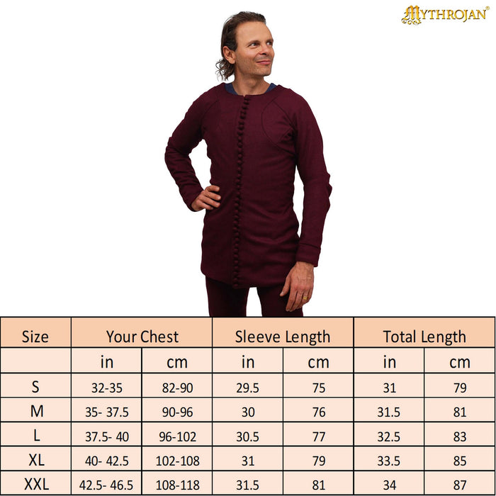 14de eeuwse pourpoint Charles de Blois, wol, dieprood