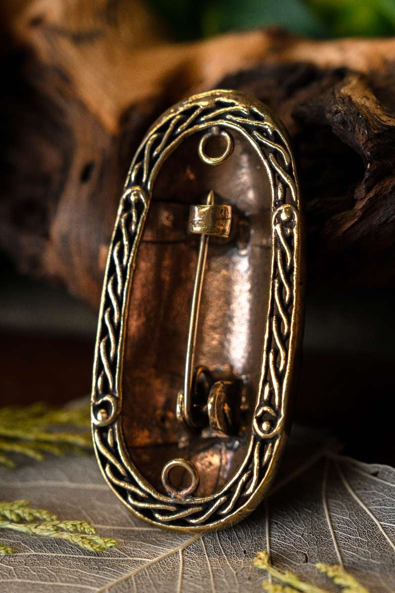 Fibule viking « tortue » à croix solaires, en bronze, prix par pièce