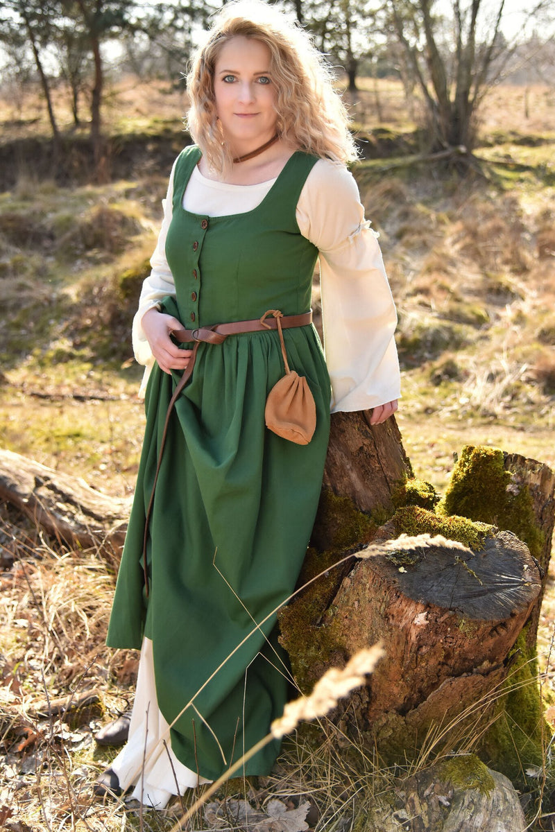 Kirtle médiévale Lene, verte