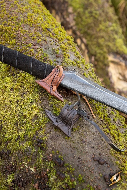 Kožená přezka pro lARP meč, černá
