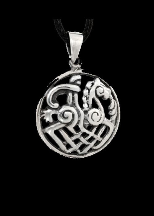 Viking pendant Sleipnir and Odin, sterling silver