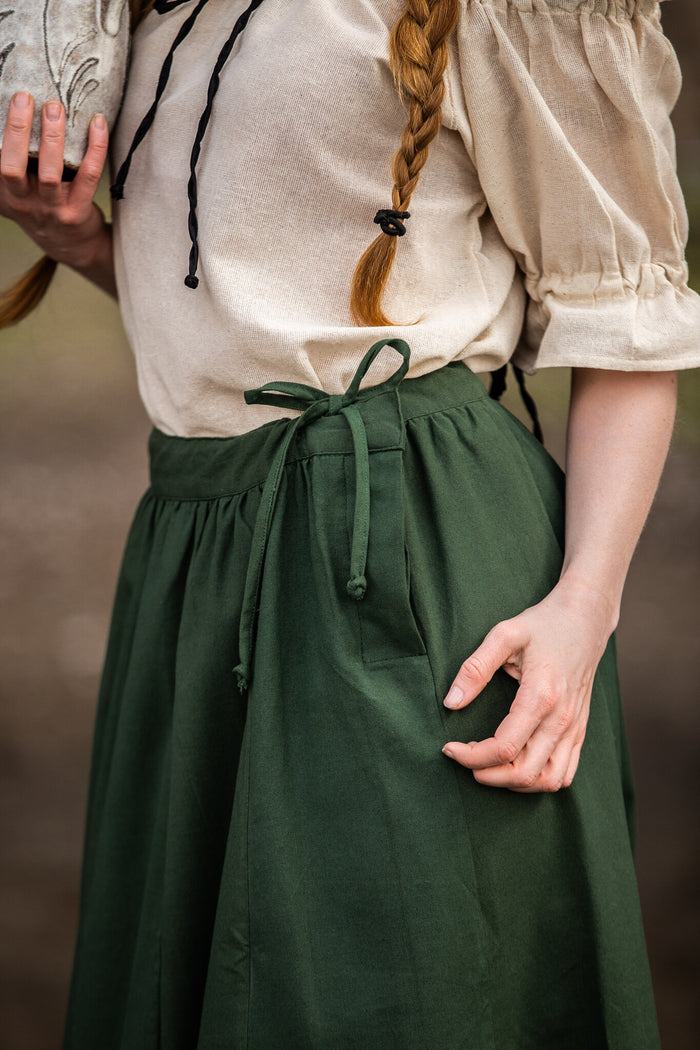 Medeltida kjol Konstanze, grön