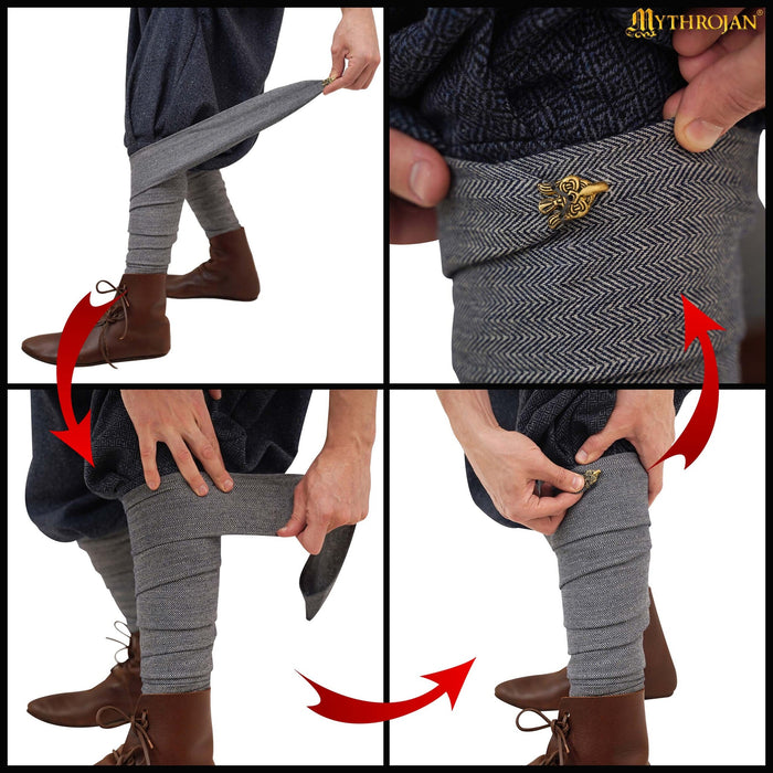 Winingas med korpfibulor, fiskbensmönster, ullmix