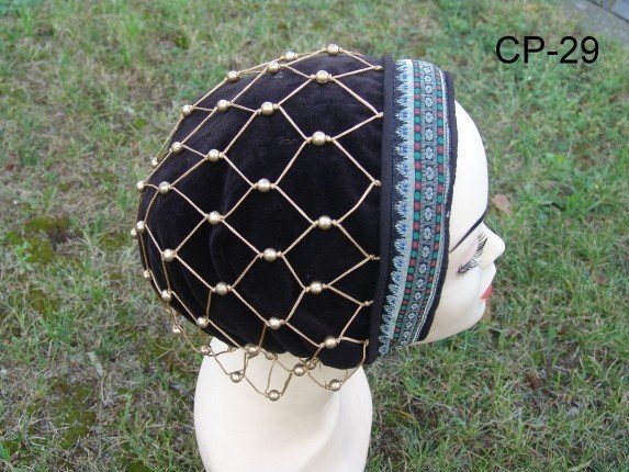 Red para el cabello (caul) Beatrice, terciopelo, negro